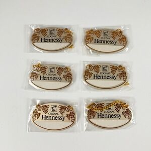 Hennessy Cognac Decanter Label Gold Tone Barware Tag with Chain New 2.5"